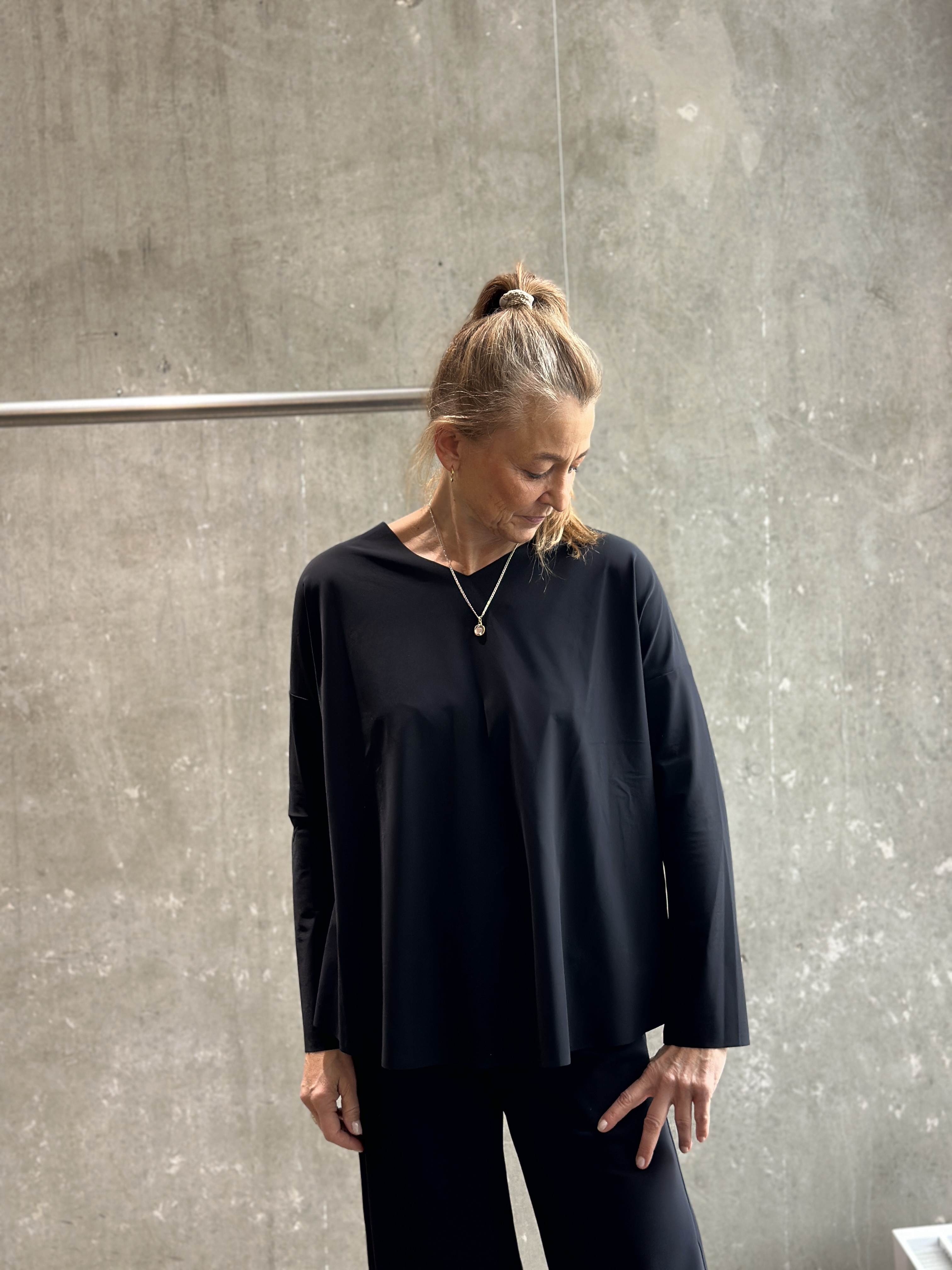 SASSENBACH Style Bluse  LUNATE schwarz & blau (342)