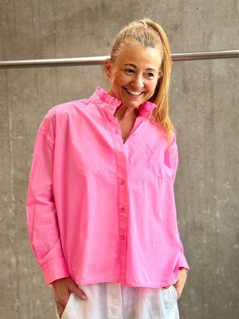 NARLI Bluse neonpink & ice