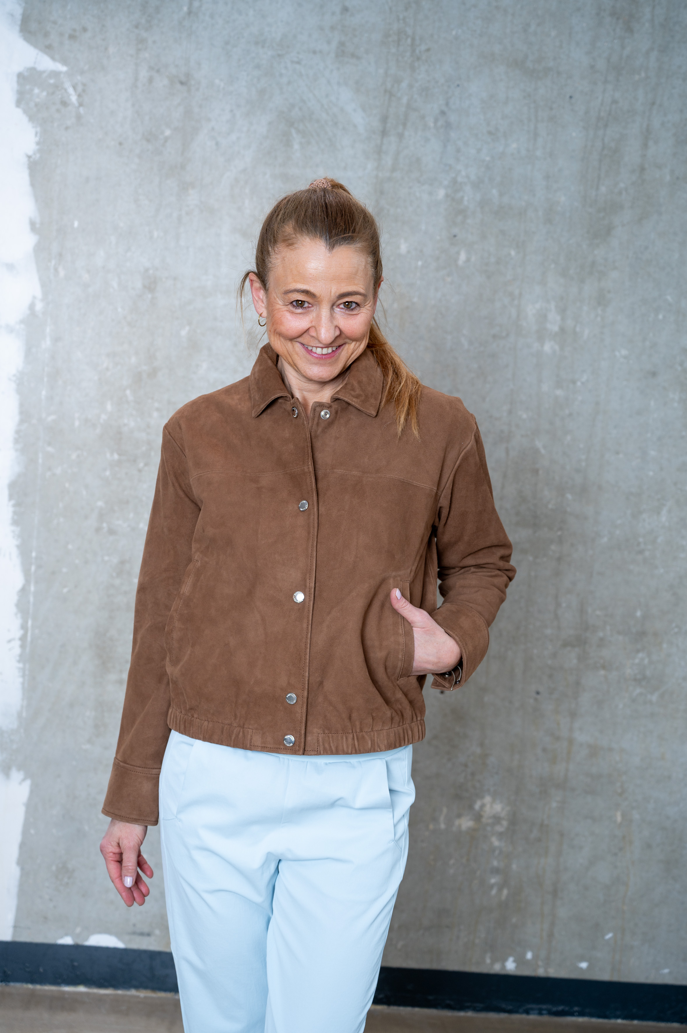 BOMBOOGIE Lederjacke cognac