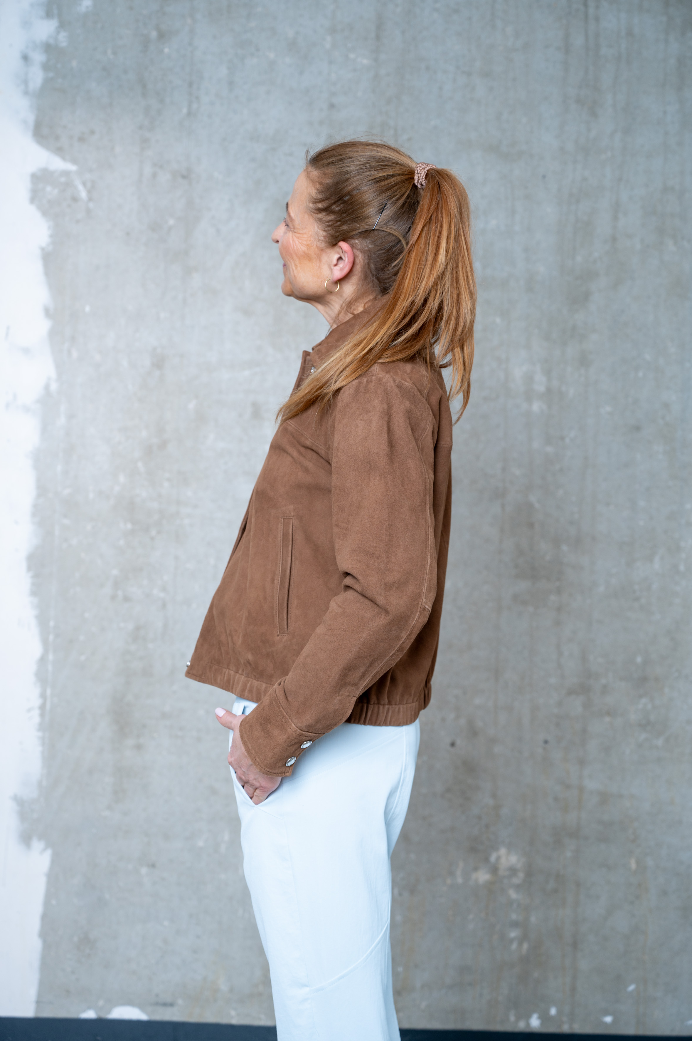 BOMBOOGIE Lederjacke cognac