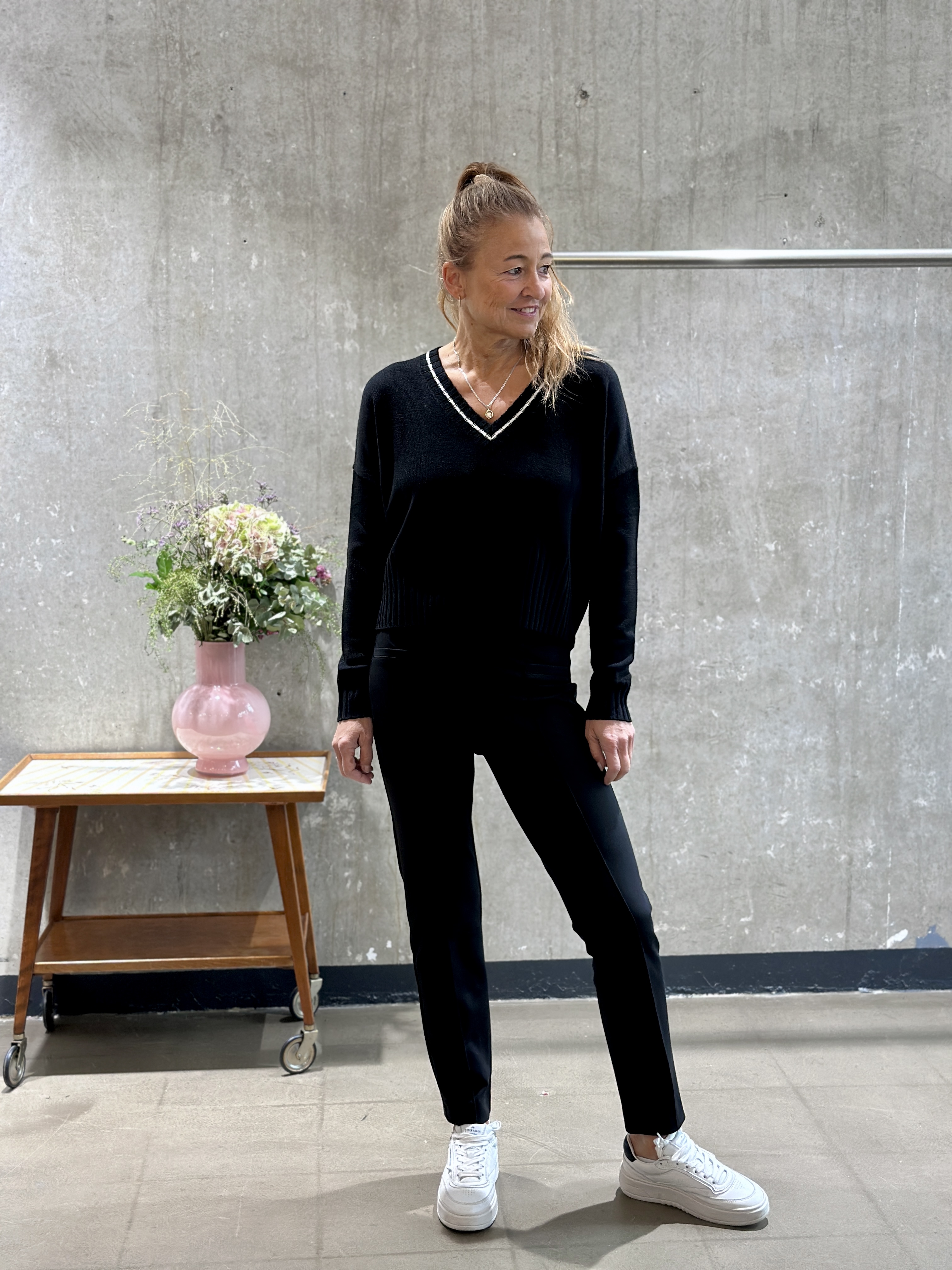 Handmade Pullover black/white