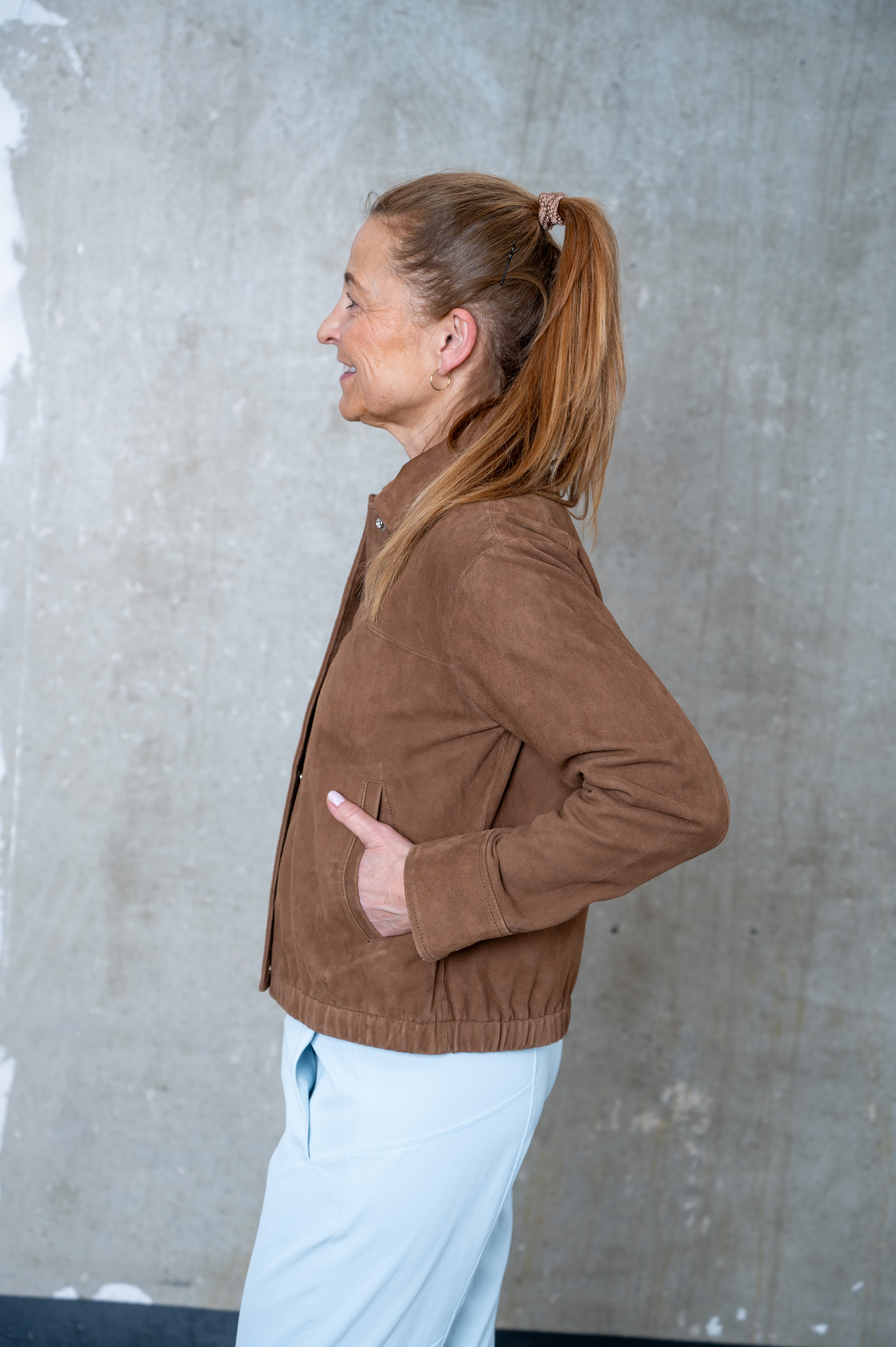 BOMBOOGIE Lederjacke cognac