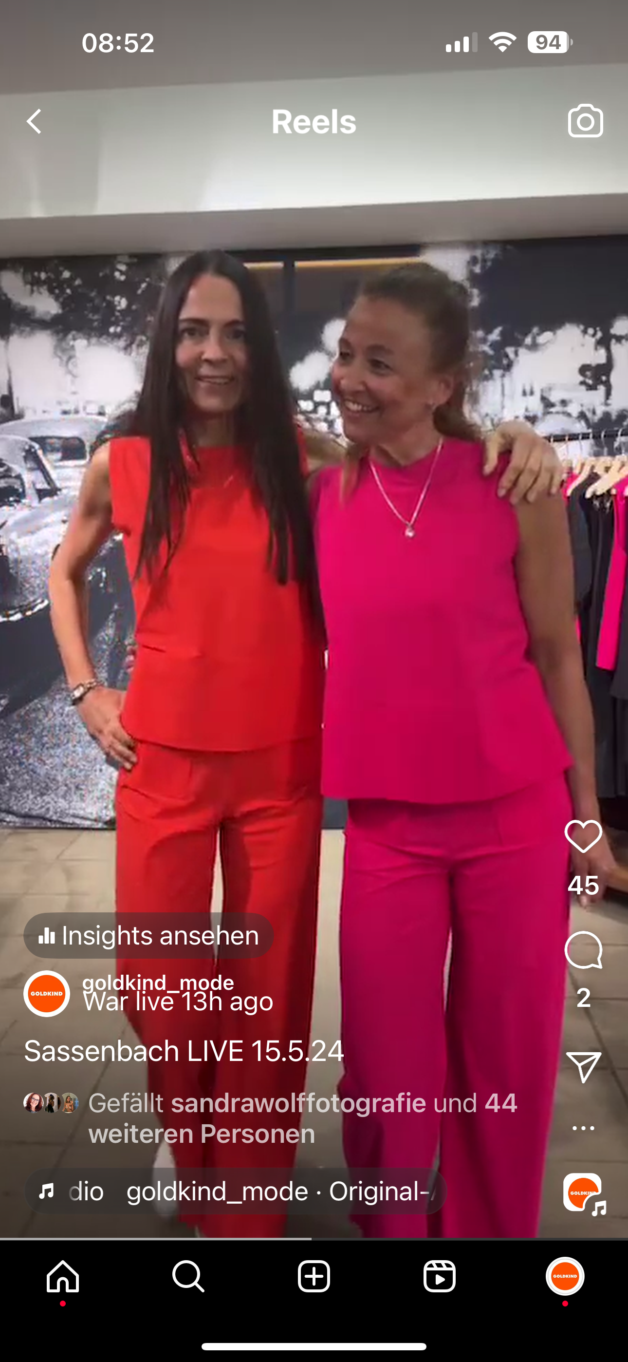 SASSENBACH_Style Hose GAEL pink & aperol