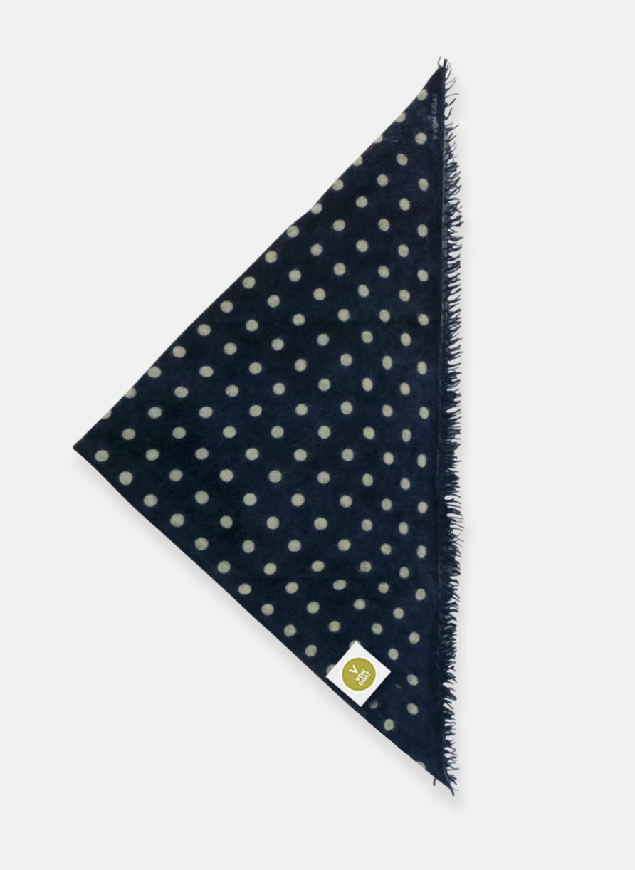 VON GOAT Bandana POLKA DOTS  mood indigo/sea foam XL