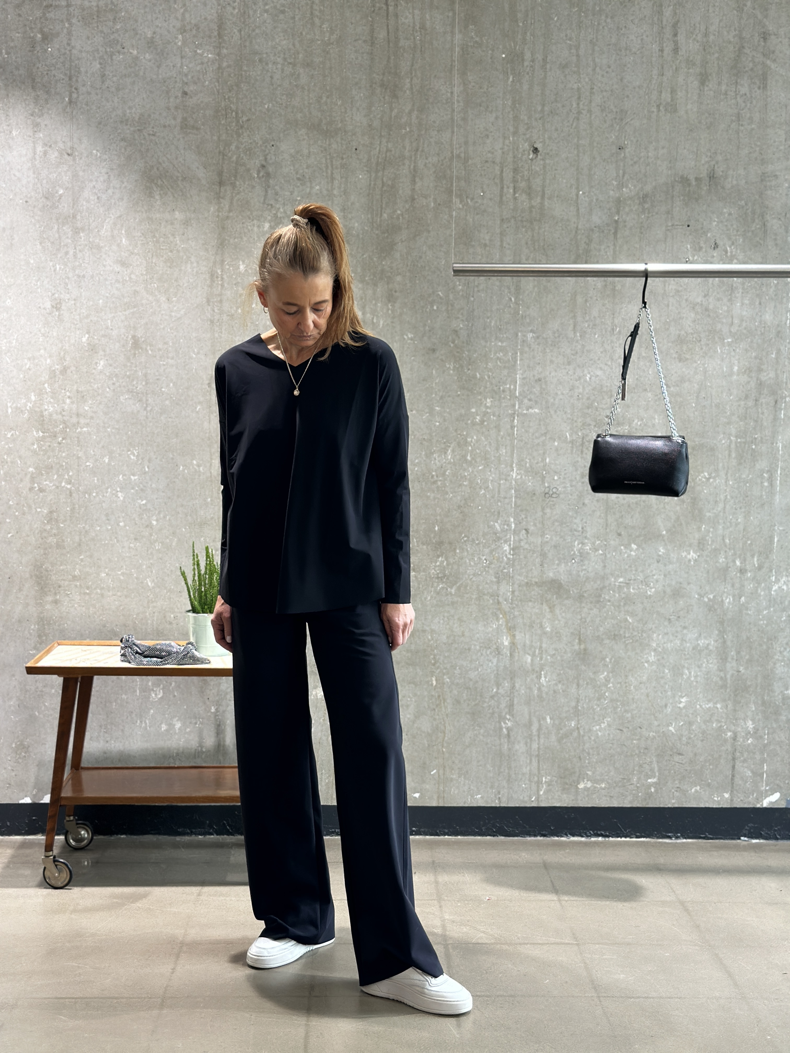 SASSENBACH Style Bluse  LUNATE schwarz & blau (342)