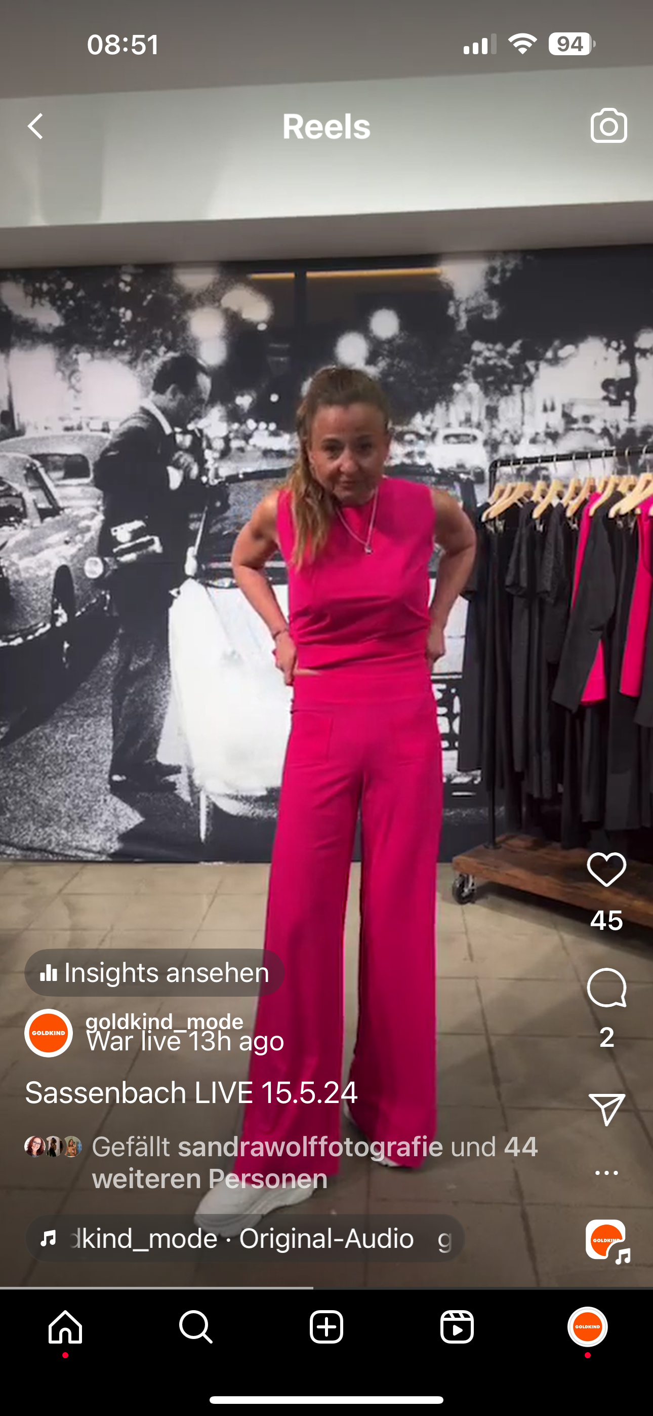SASSENBACH_Style Hose GAEL pink & aperol