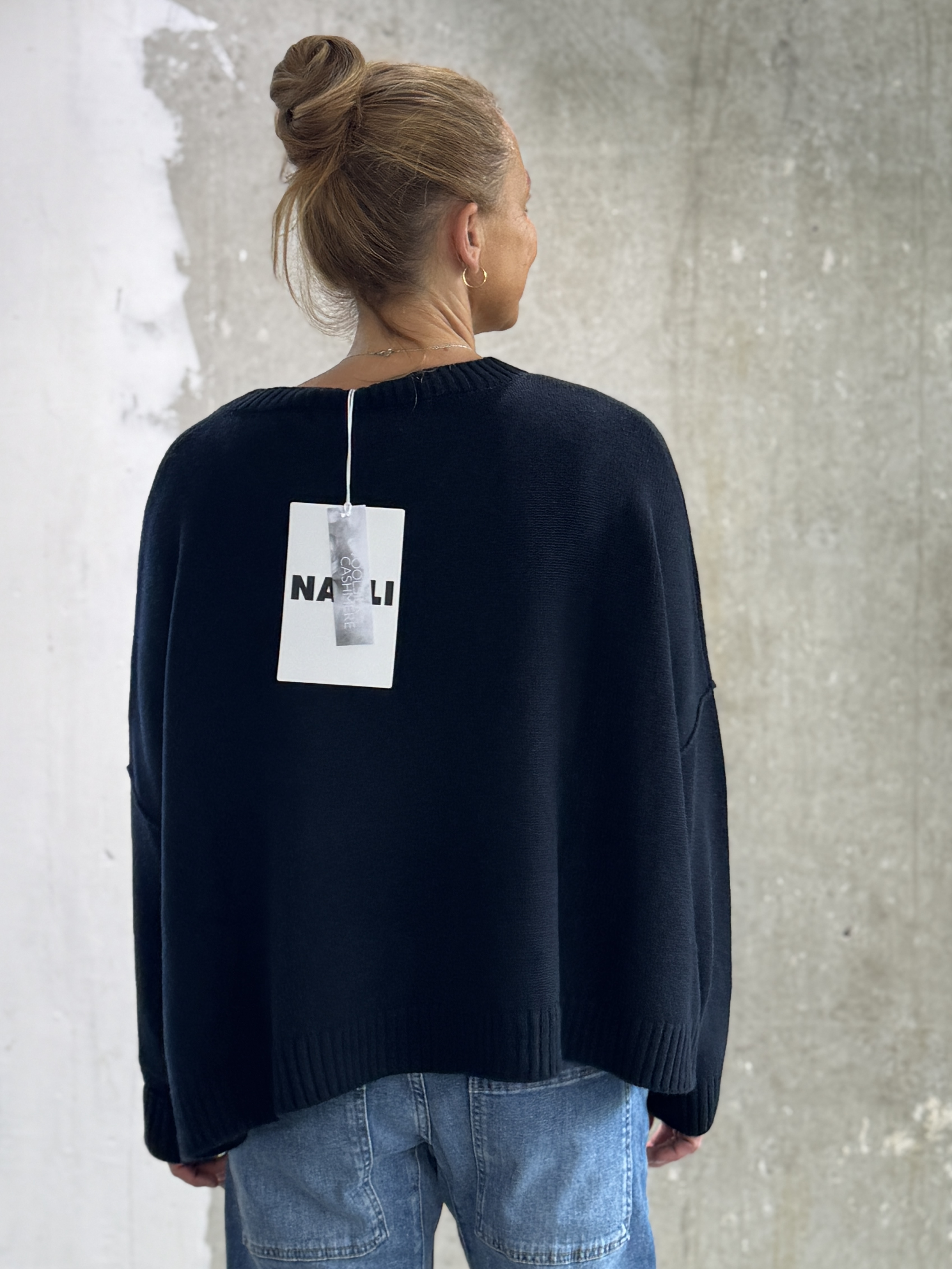 NARLI V-Pullover mocha und night 