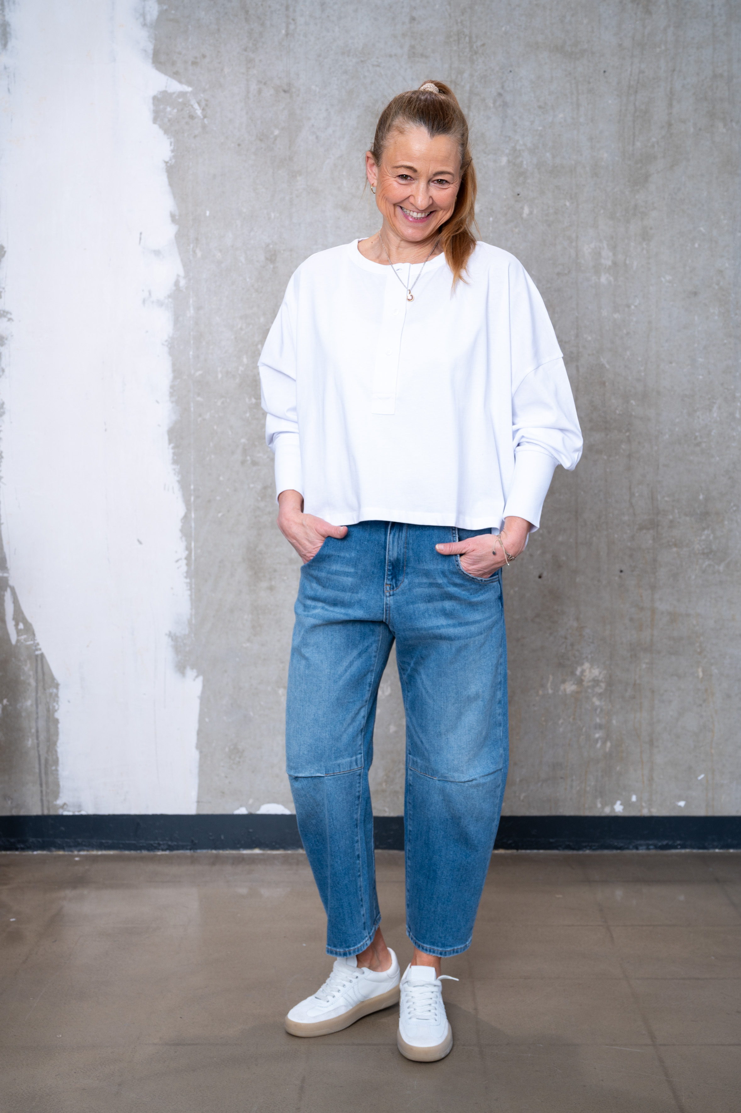 NARLI Shirt Big white & navy