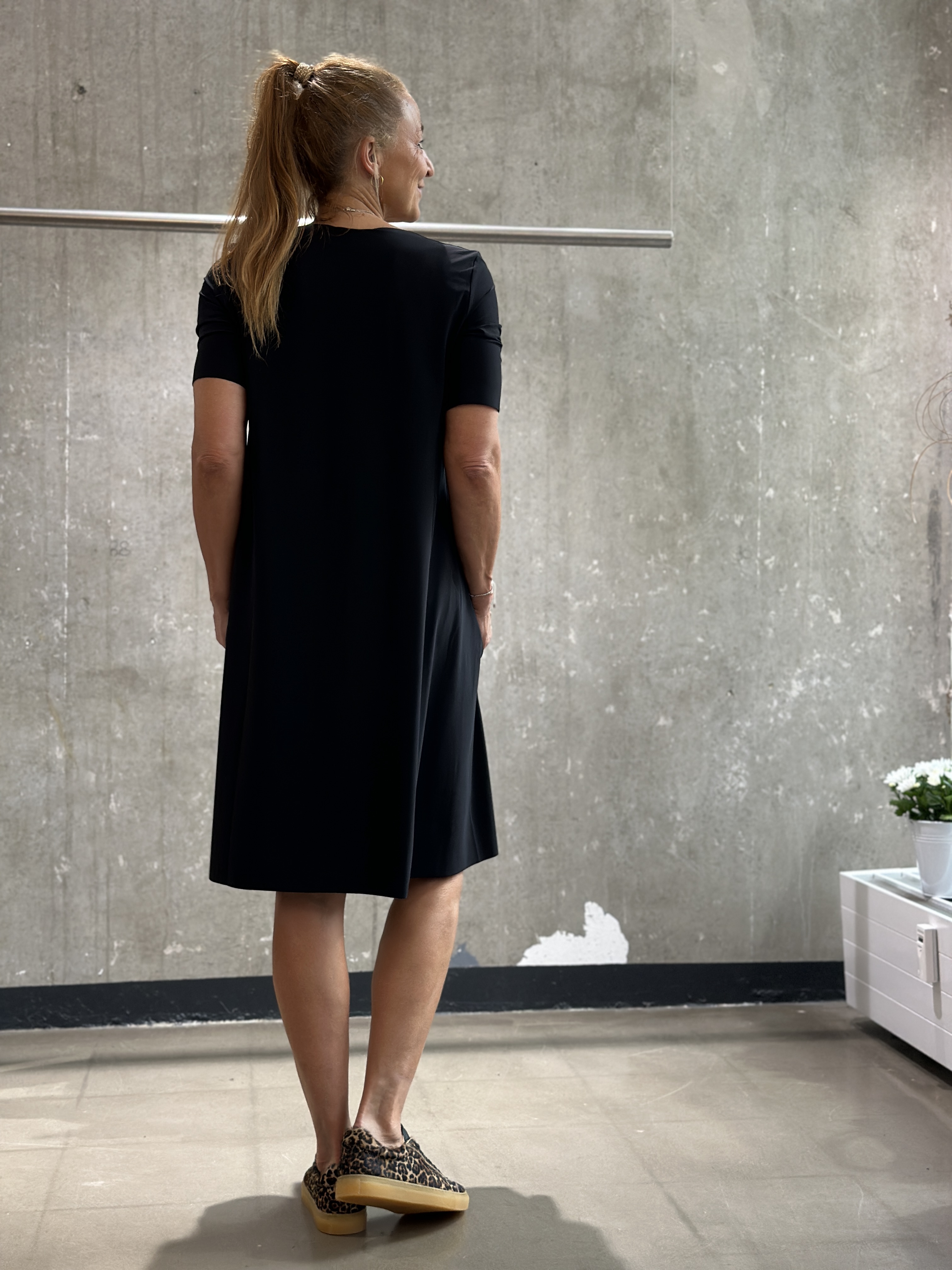SASSENBACH_Style Kleid KASIMIRA schoko, schwarz & aperol