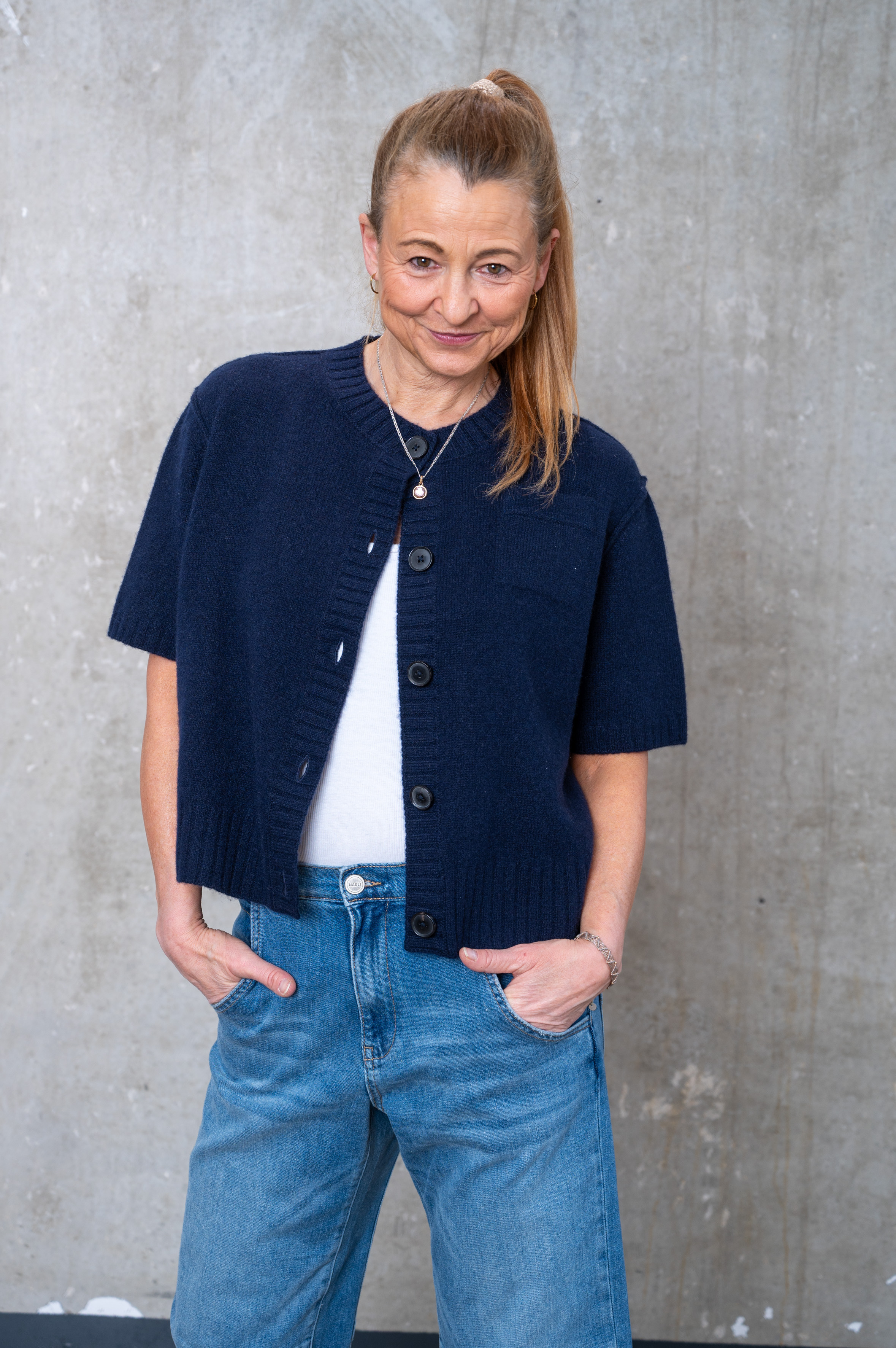 NARLI Kurzarm-Cardigan night