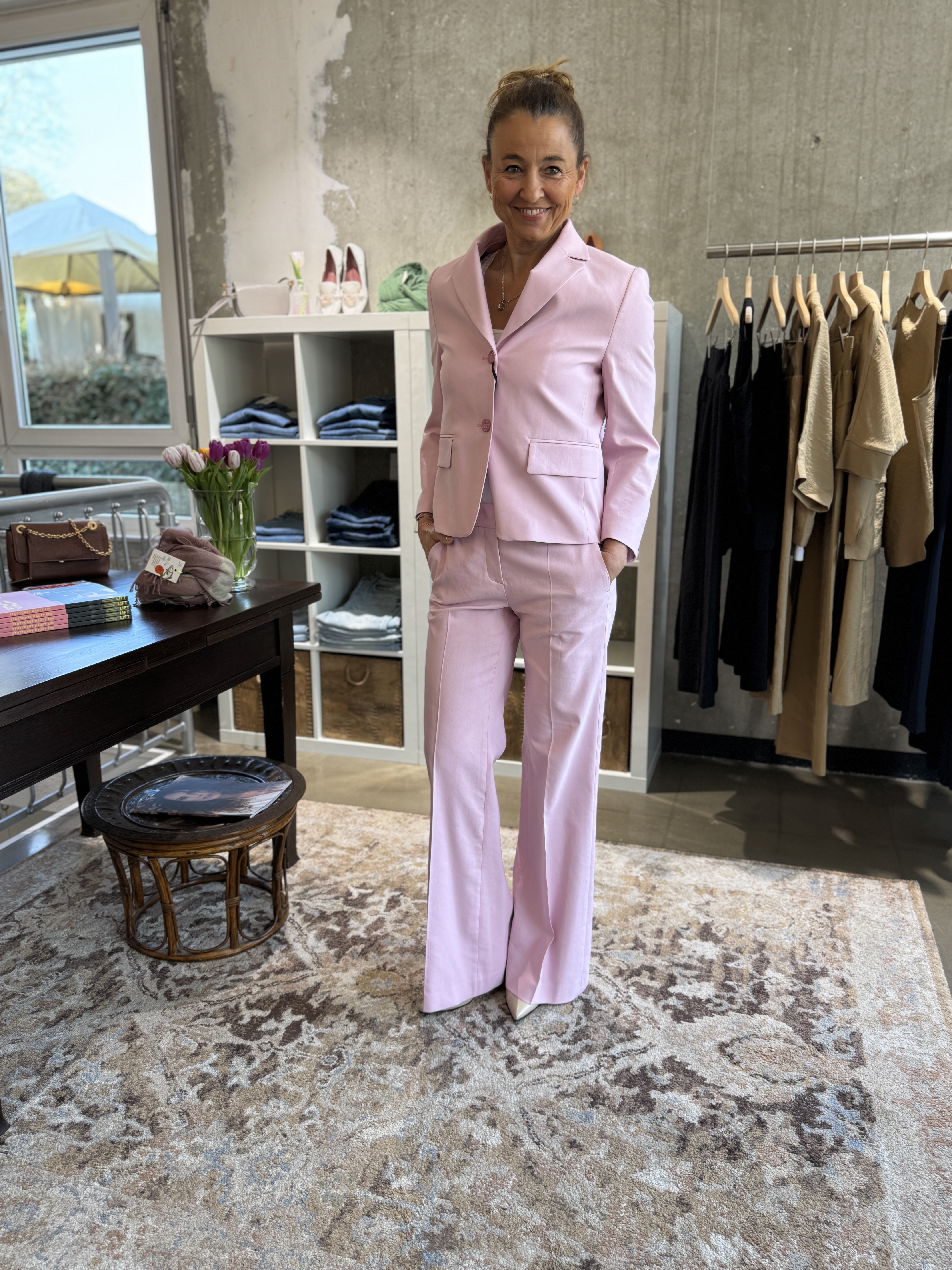 LUISA CERANO Twill Bootleg-Pants fresh rose