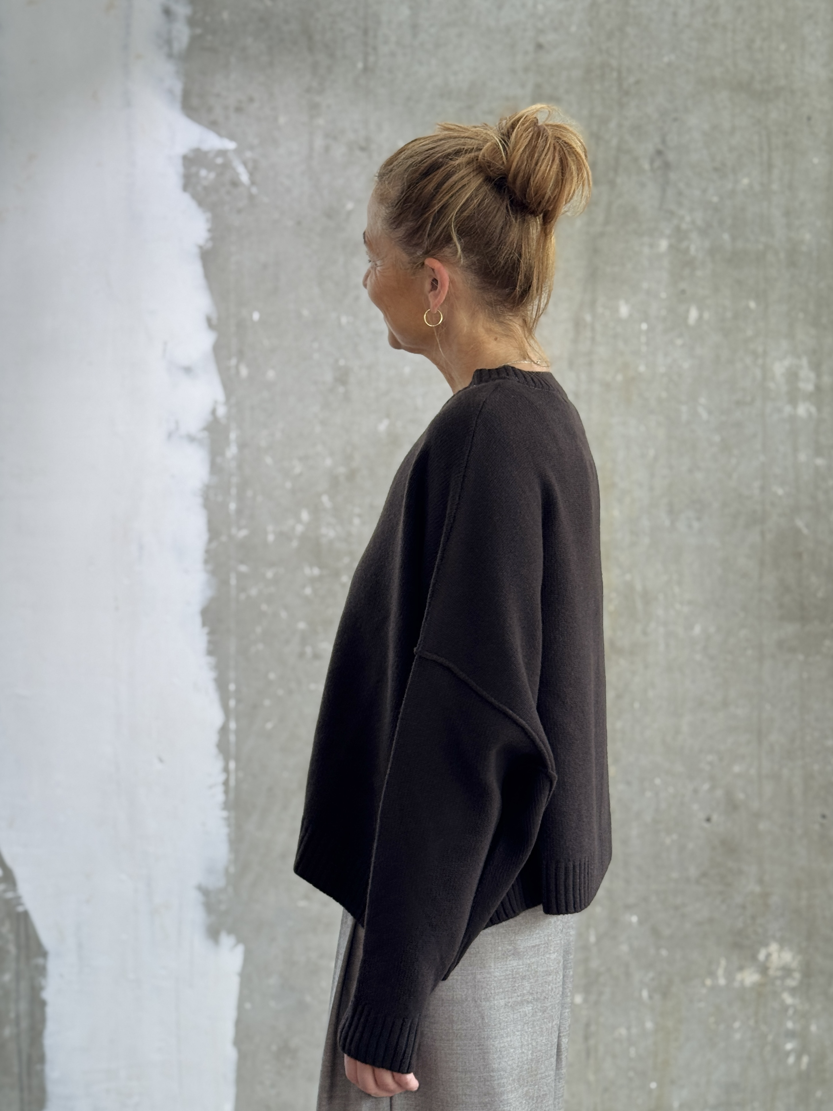 NARLI V-Pullover mocha und night 