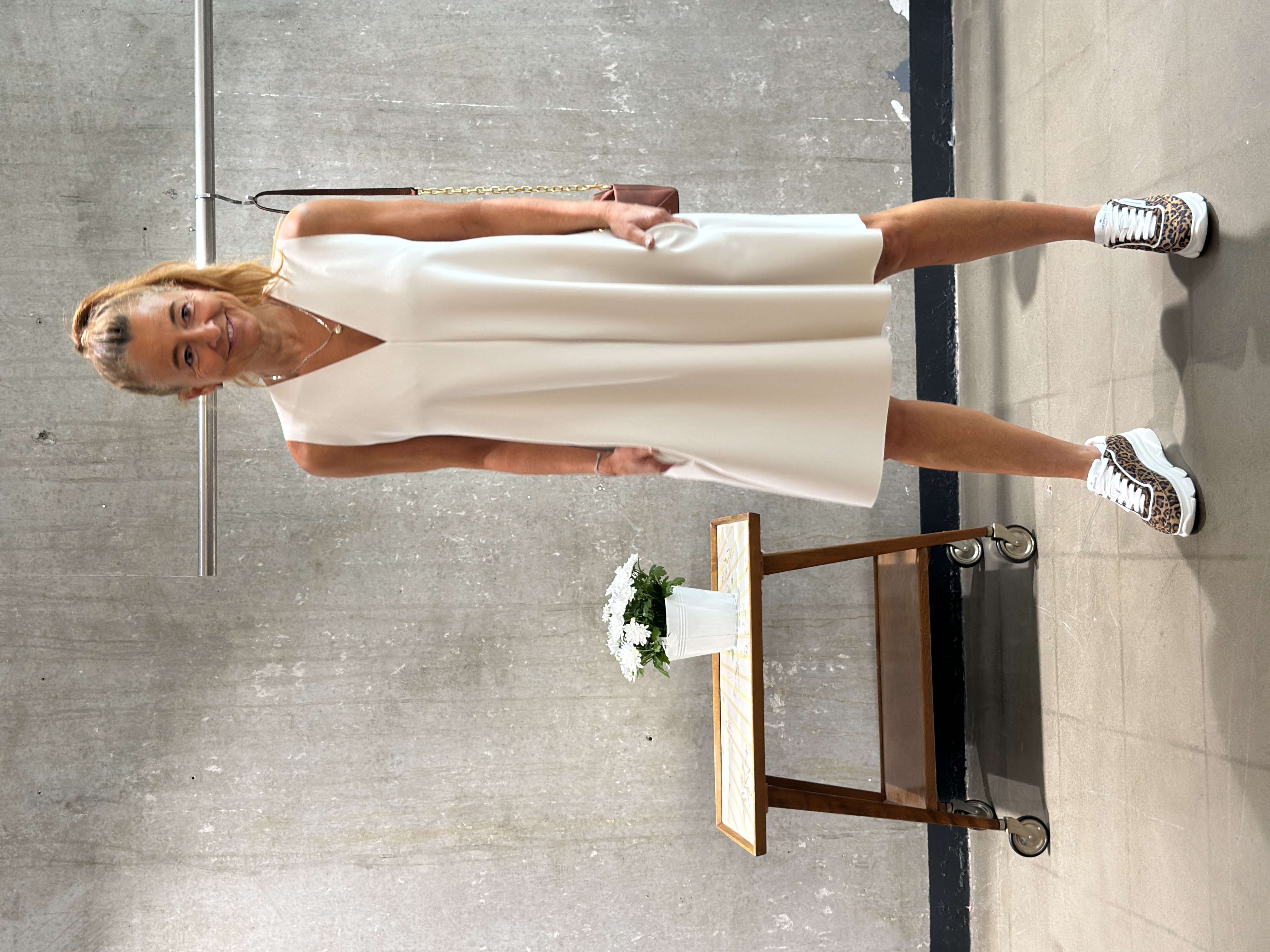 SASSENBACH Kleid ABY white & kreide & schoko 