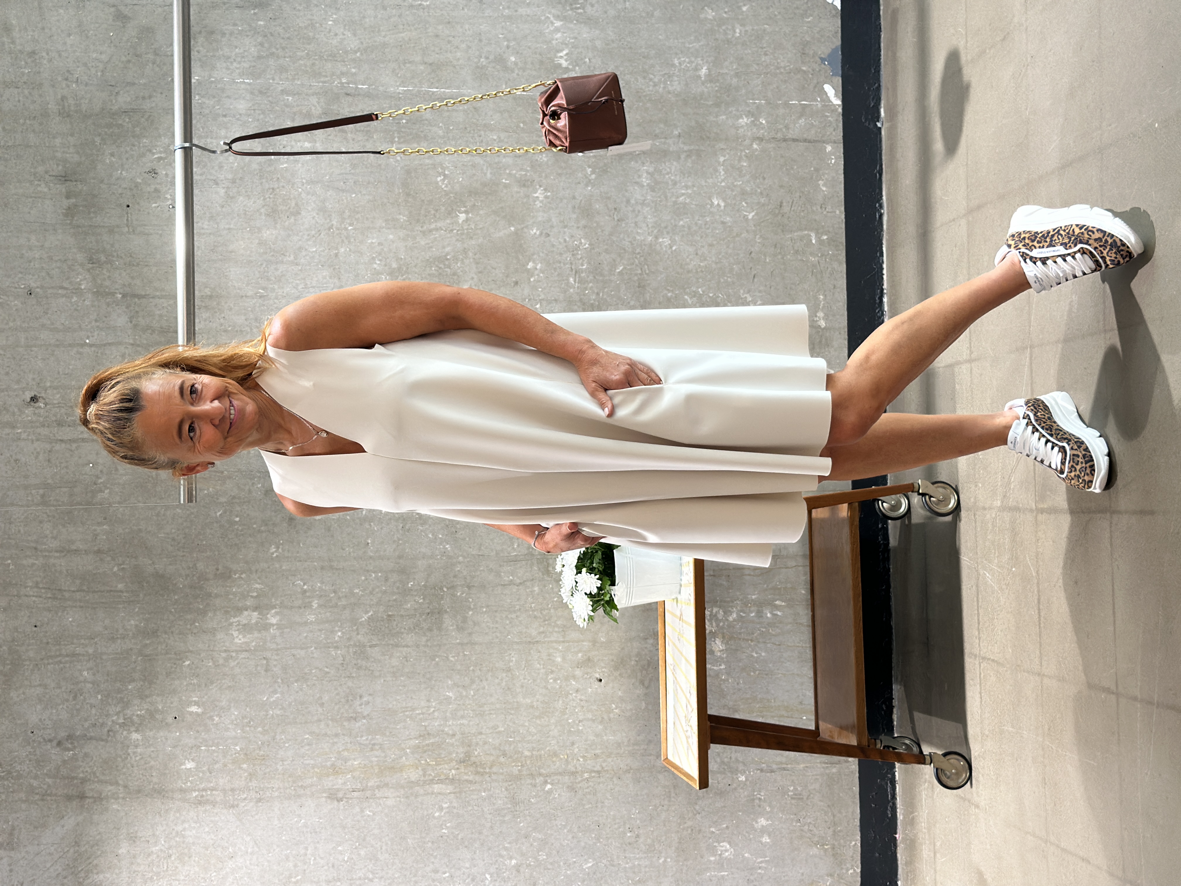 SASSENBACH Kleid ABY white & kreide & schoko 