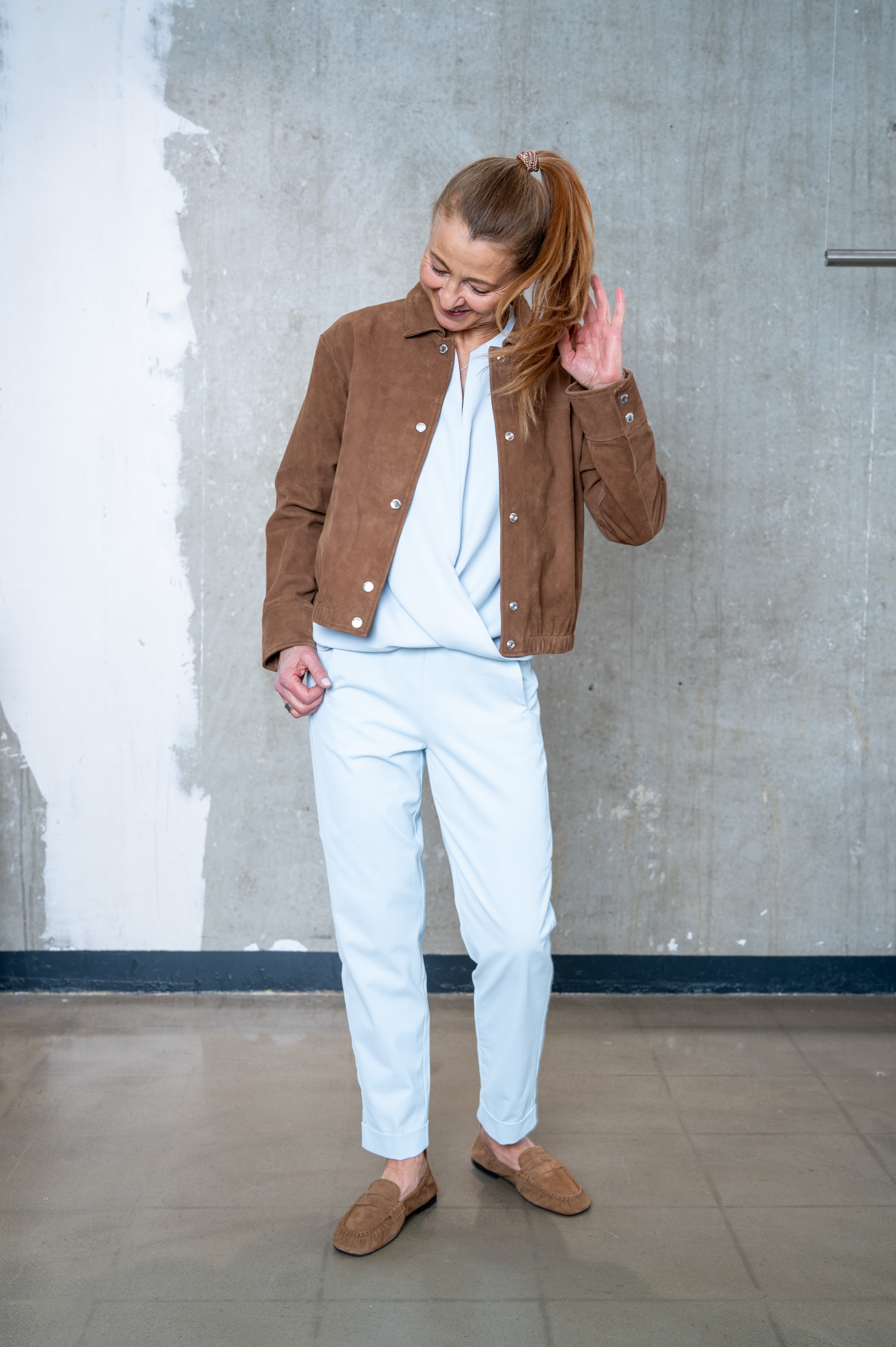 BOMBOOGIE Lederjacke cognac