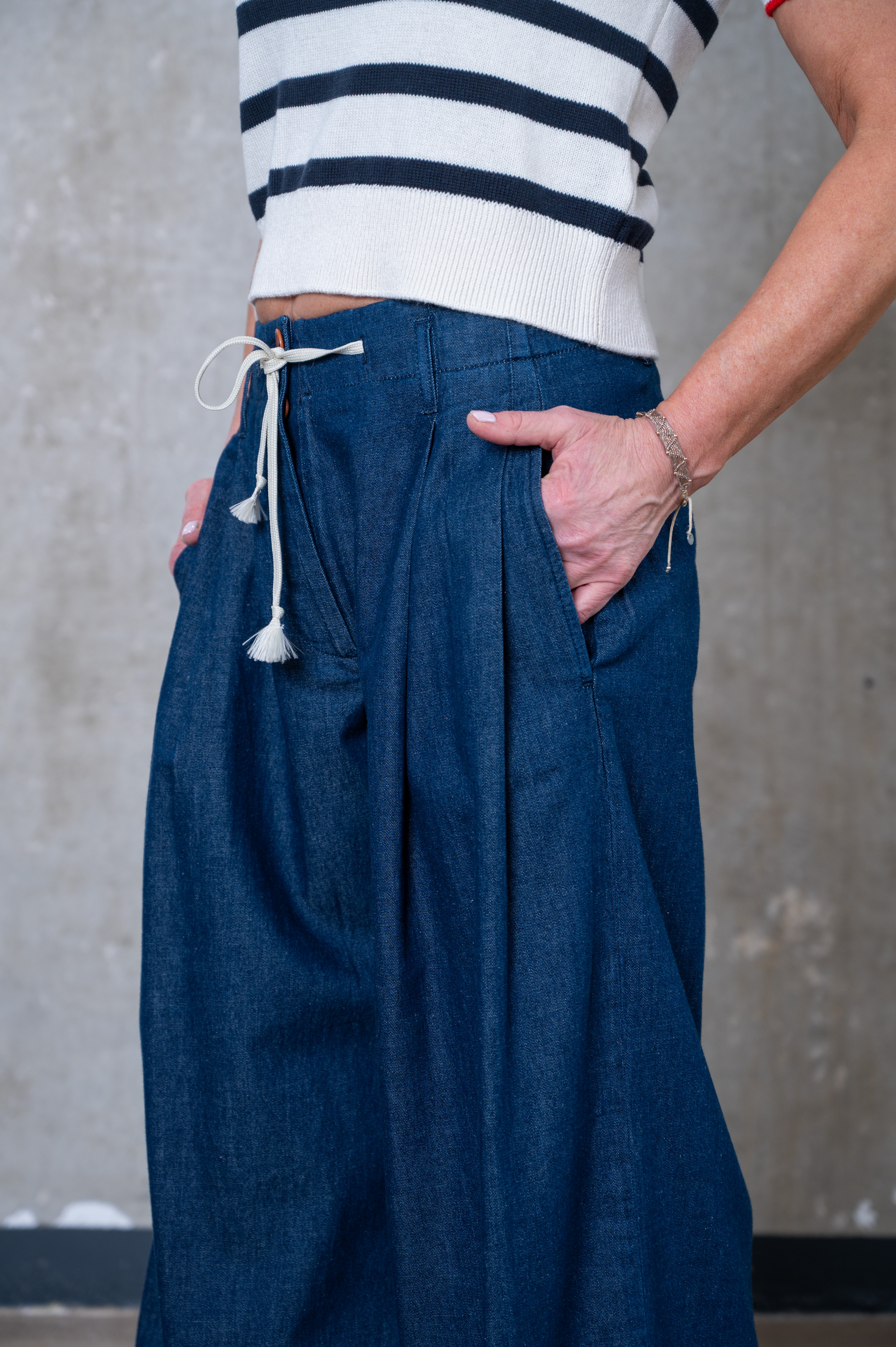 HANDMADE Pullover ringel blau/rot