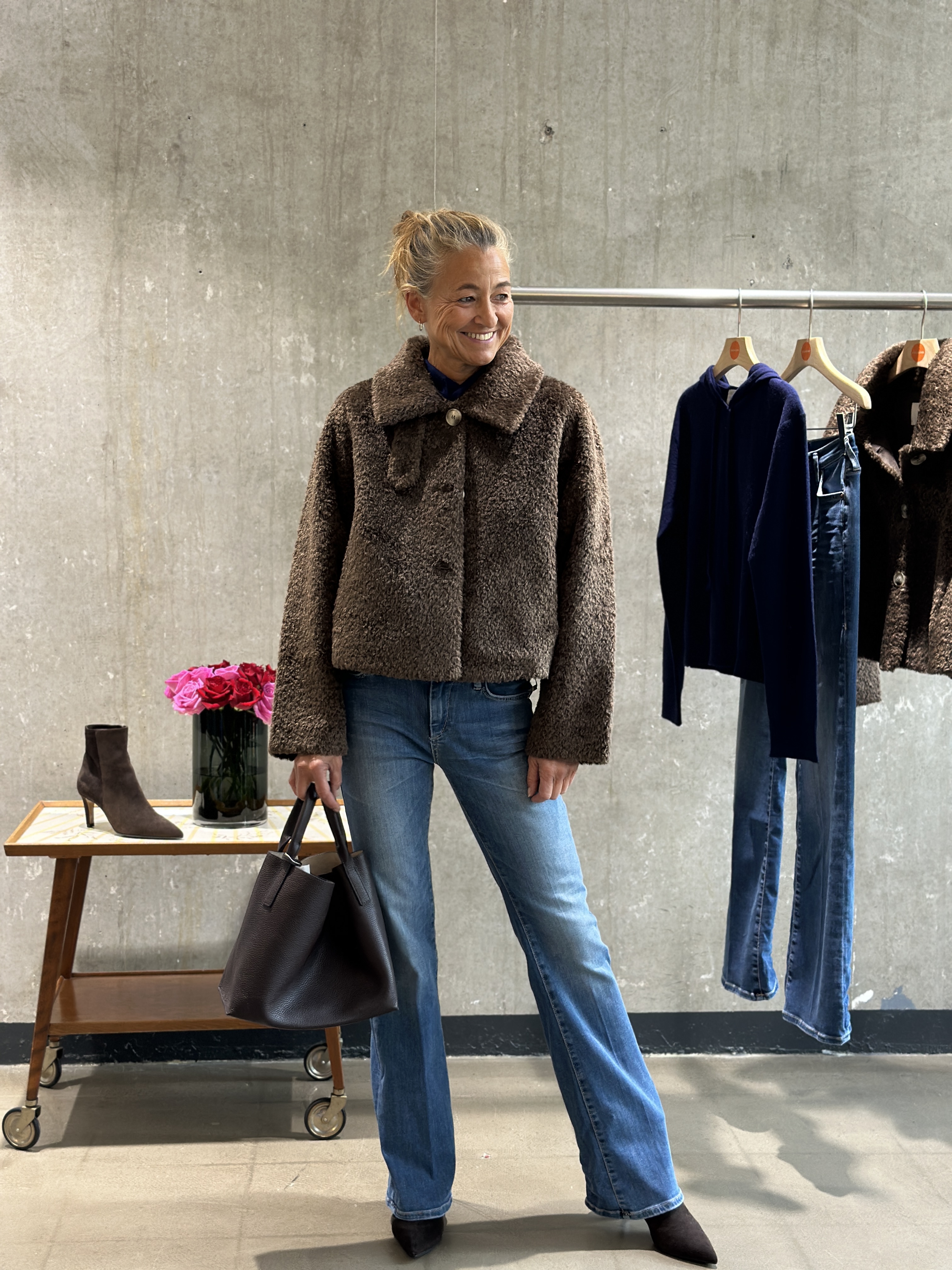 PRIDE TO BE Maerden Fur Jacke HELI brown & rose