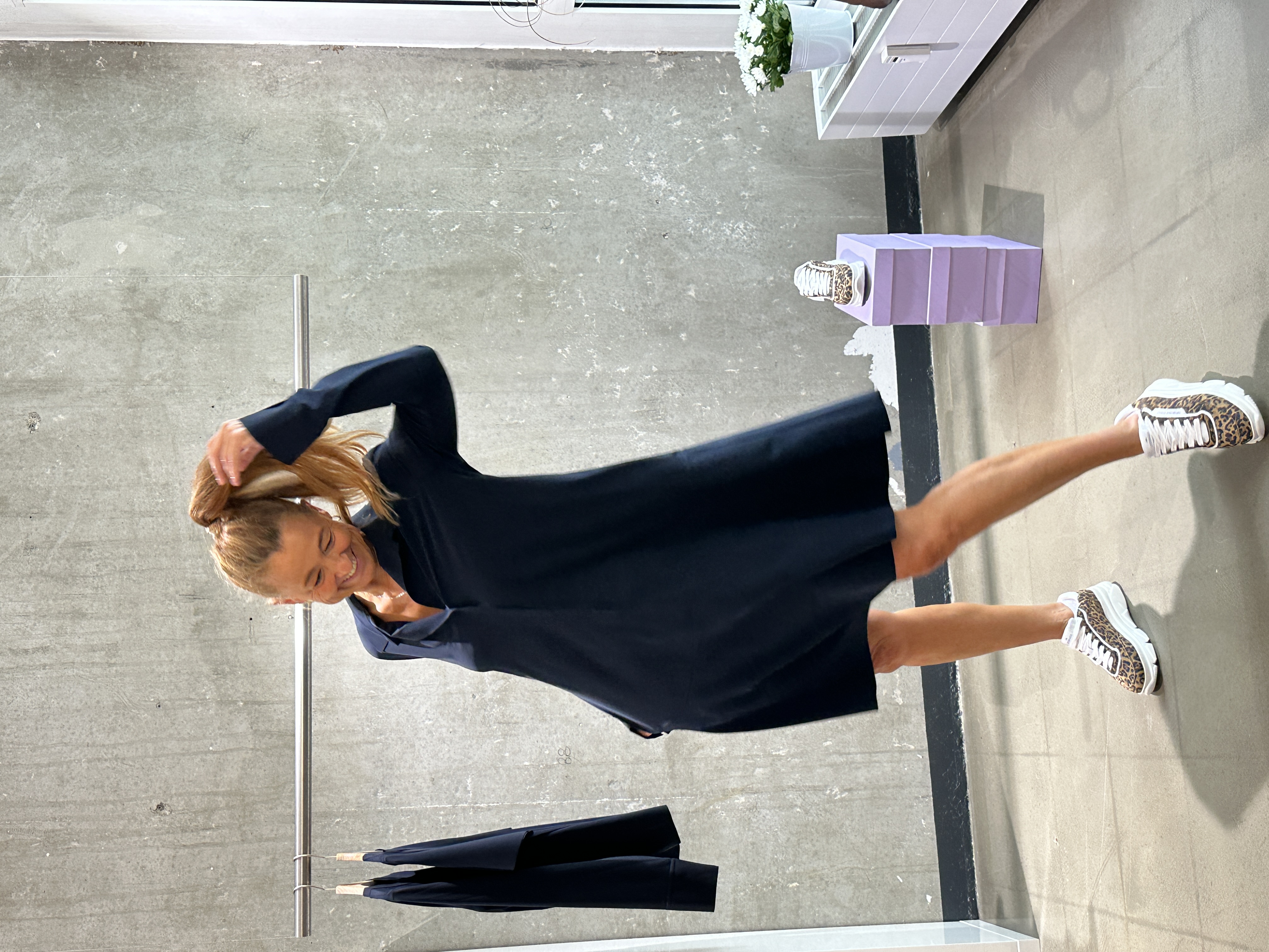 SASSENBACH_Style Kleid CLARA in schoko und 342 blau