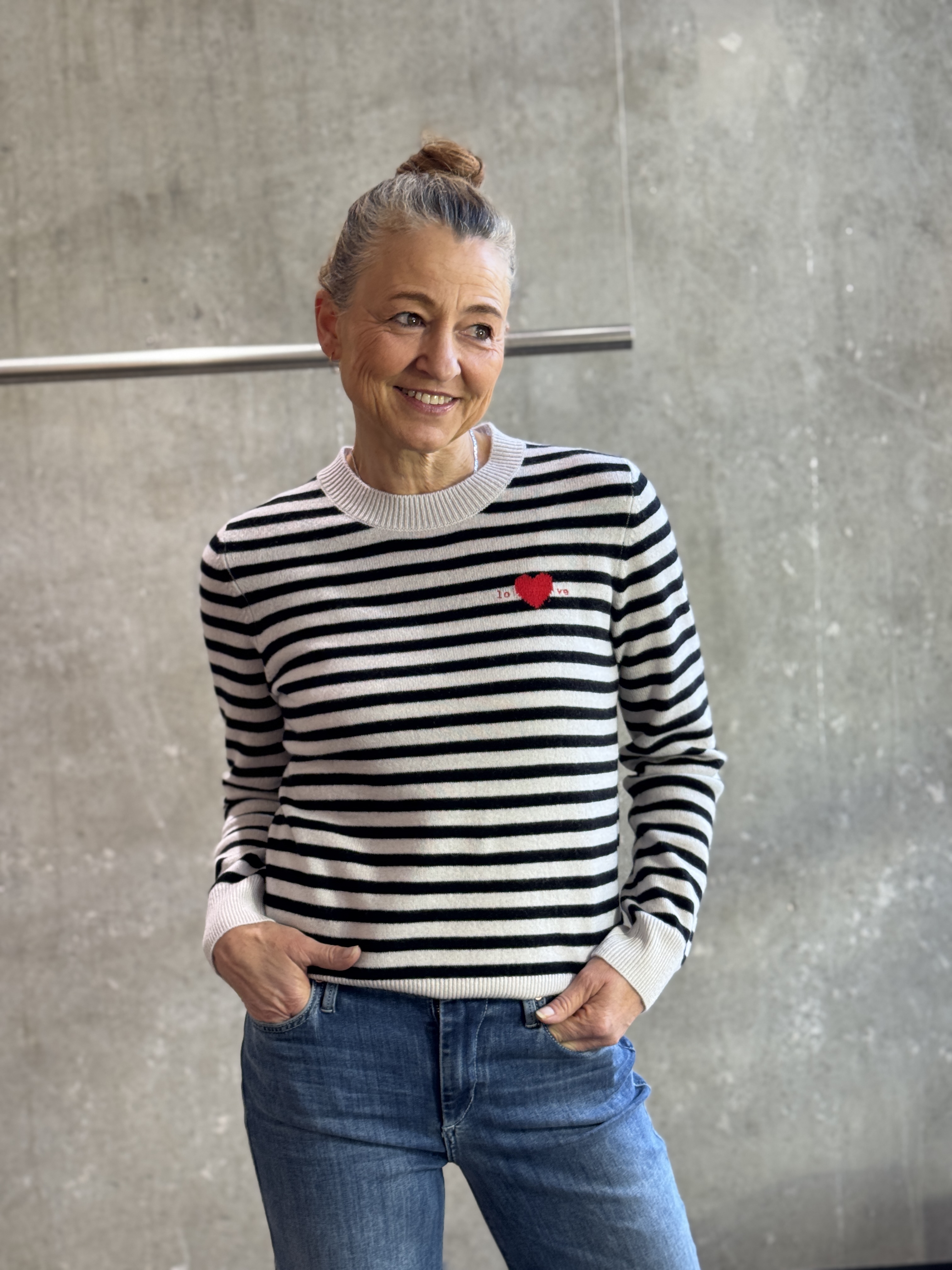 LOVE FUTURE Pullover Ringel